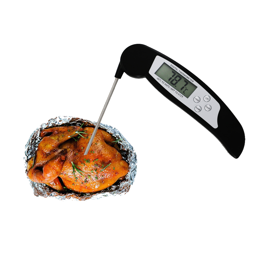 Collapsible Long Probe Digital Meat Temperature Testing Thermometer ...